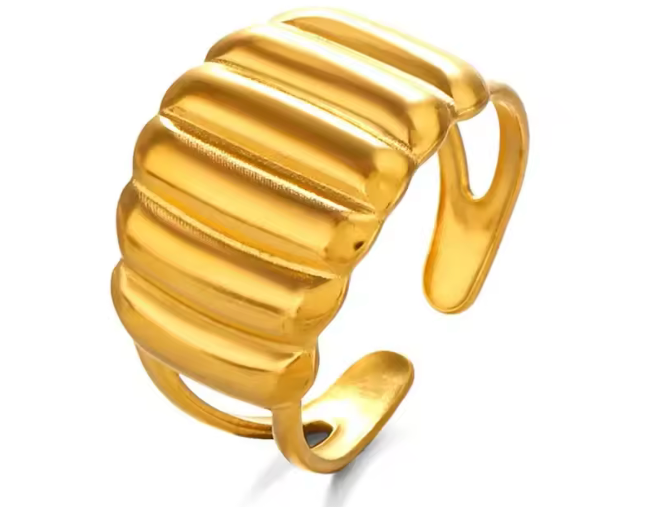 Bold Ribbed djustable Ring