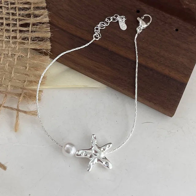 925 Sterling Silver Sea Star Pearl bracelet