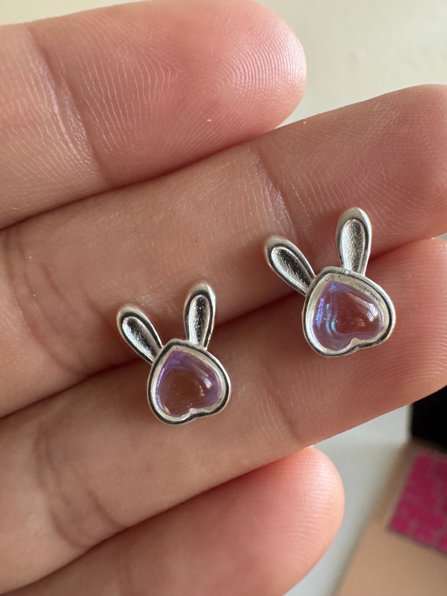 925 Sterling Silver Bunny Stud Earrings