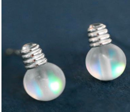 925 Sterling Silver Lightbulb Stud Earrings