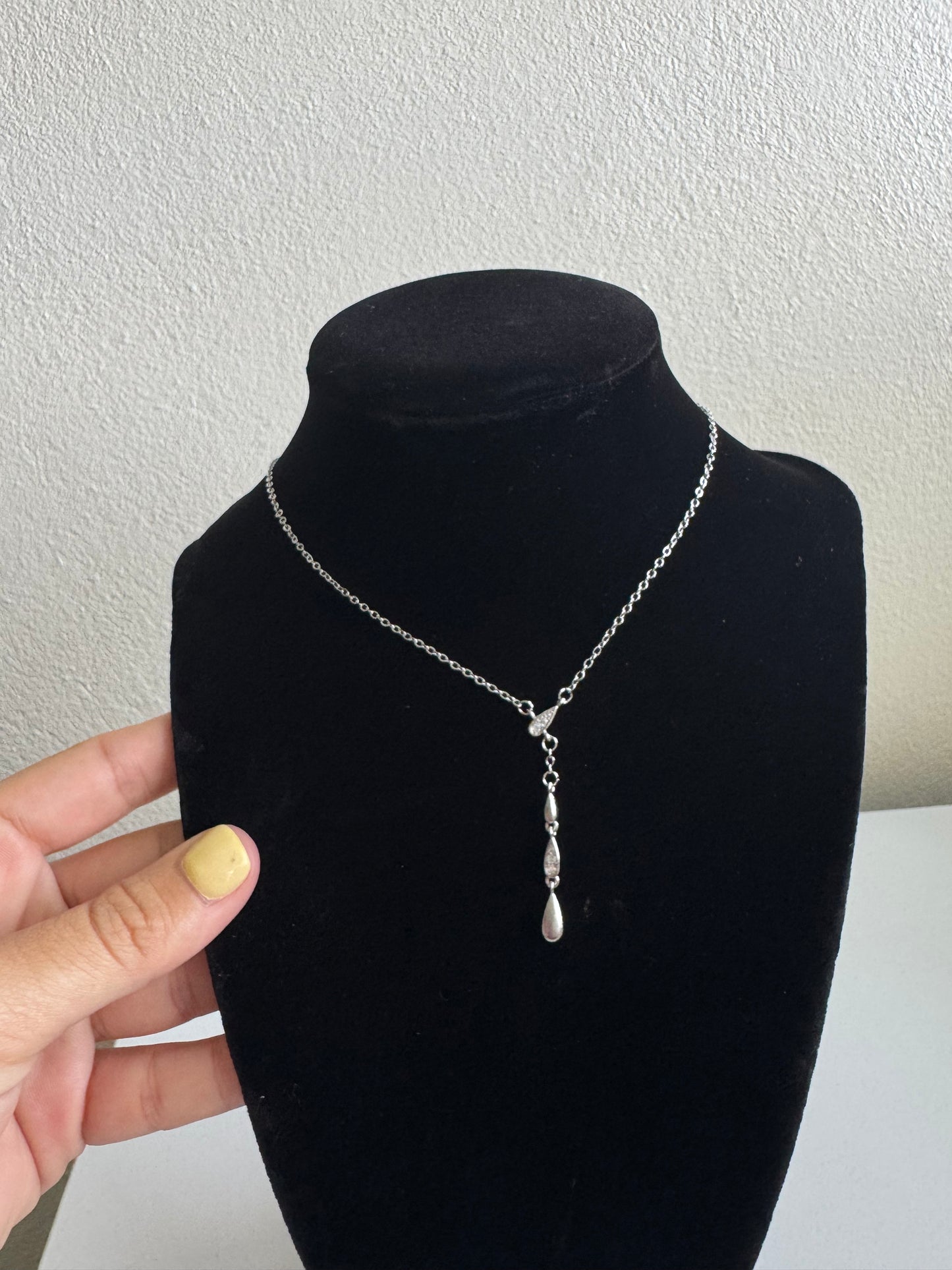 925 Sterling Silver Teardrop pendant Necklace