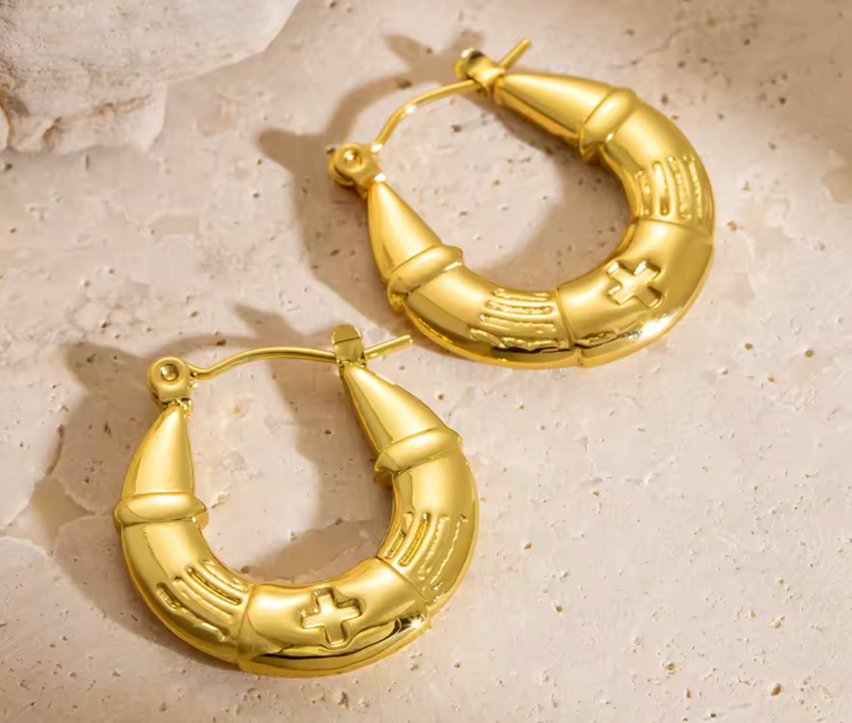 Bold Gold-Tone Hoop Earrings