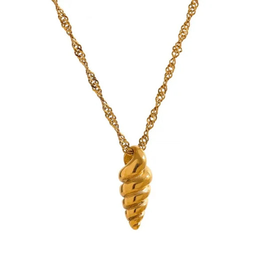 Golden Shell Charm Necklace