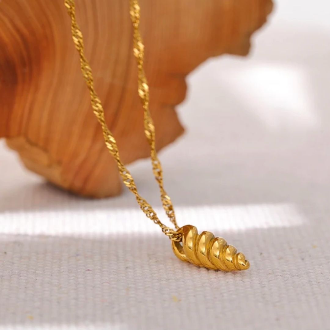 Golden Shell Charm Necklace
