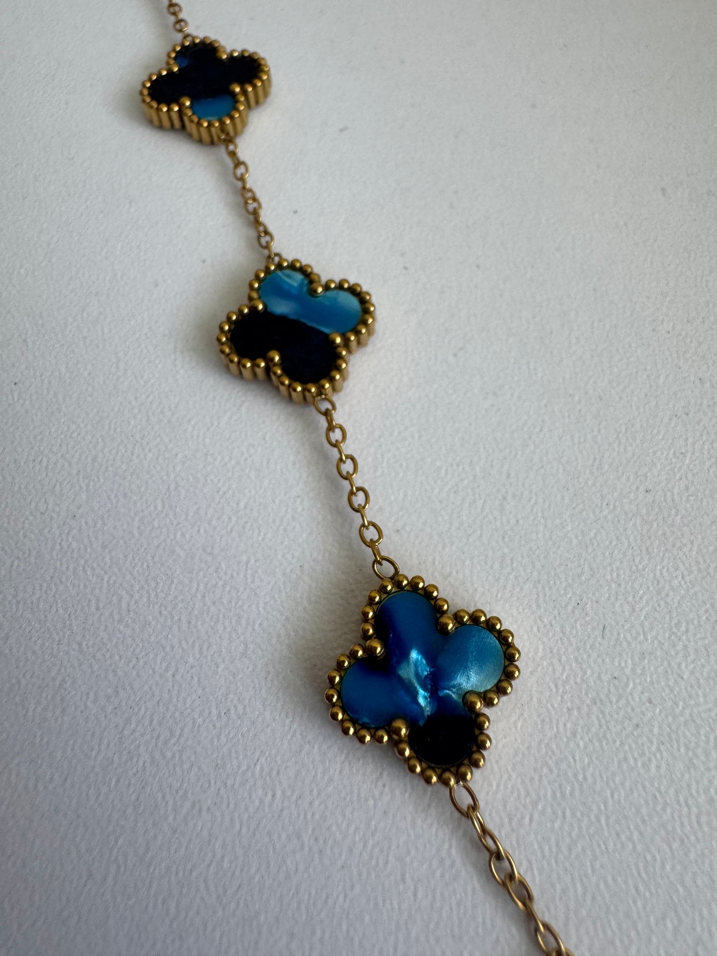 Blue Tornasol Clover Bracelet