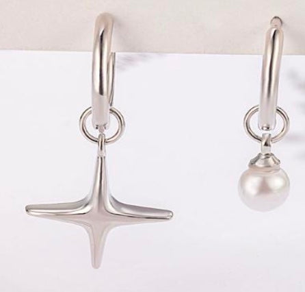 925 Sterling Silver Asymmetrical Drop Earrings