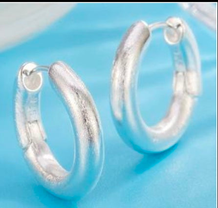 925 Sterling Silver  Chunky Huggie Earrings