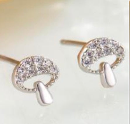925 Sterling Silver Mushroom Stud Earrings