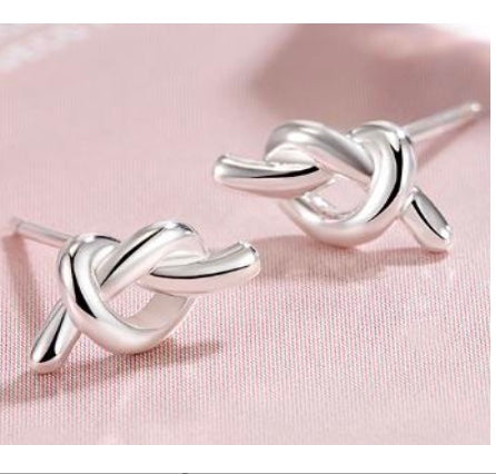 925 Sterling Silver Love Knot Stud Earrings