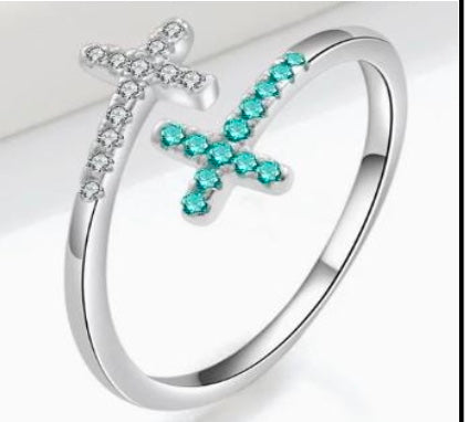 25 Sterling Silver Double Cross Ring
