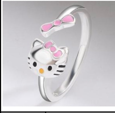 925 Sterling Silver Hello Kitty Ring
