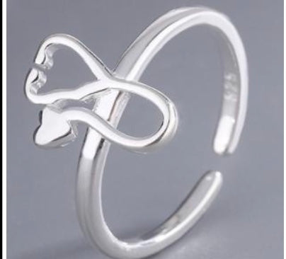 925 sterling silver Adjustable Stethoscope Ring