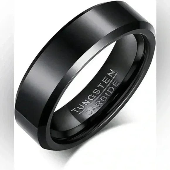 Men’s Black Tungsten Carbide Ring