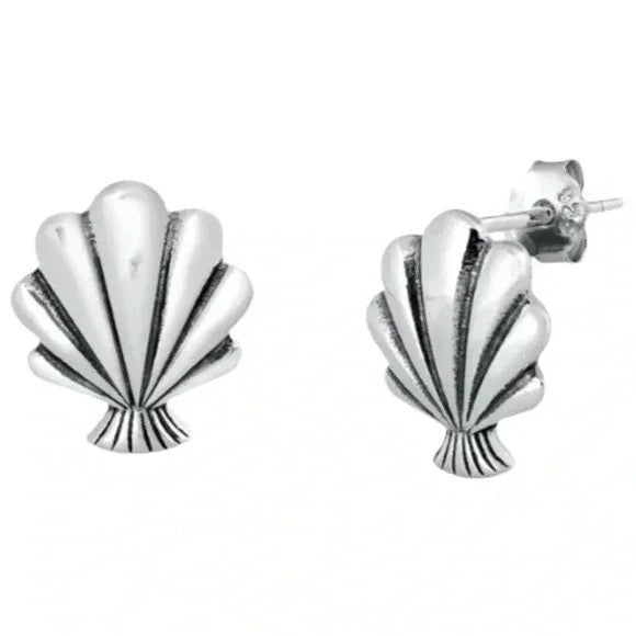 925 Sterling Silver Sea Shell Earring Studs