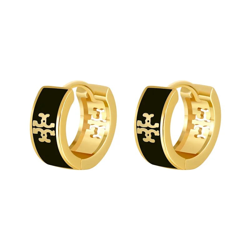 Tory Burch Logo Hoops Earrings
